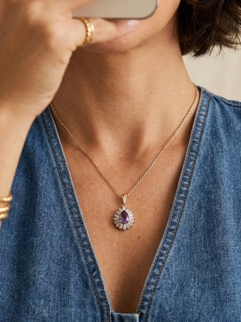 DAINTY Flower Necklace | Gold Plated | Statement Necklace |  Delicate Necklace